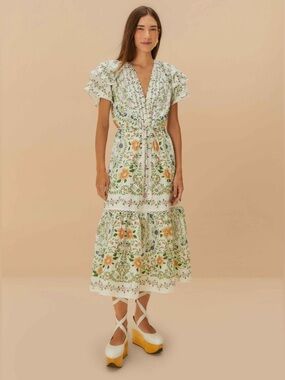 FARM Rio | Dresses | Anthropologie Farm Rio Sleeveless Halter Bow Floral  Midi Dress | Poshmark
